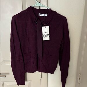 Zara Purple Sweater Knit with bow